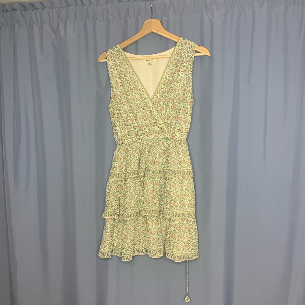 Max Studio Yellow/Cream Floral Mini Dress